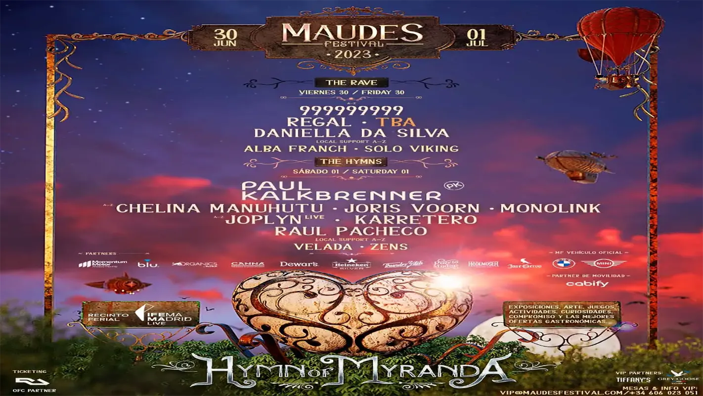 Maudes Festival 2023 Hymn Of Myranda- Paul Kalkbrenner, Monolink, 999999999, Joris Voorn & more